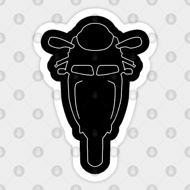 Ducati 916 outline graphic (white) Sticker by soitwouldseem